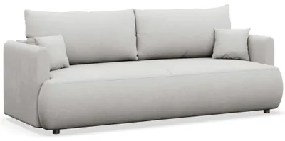 Produktbild von Selsey Ovo Mini – 3-Sitzer Schlafsofa mit Bettkasten, Hellgrau, Chenille Easy Clean