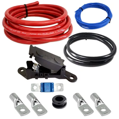 Produktbild von Kabelset | Vollkupfer | 25mm² | 5+5+1 Meter | Sicherung & Verbinder