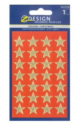 Produktbild von AVERY Zweckform ZDesign Weihnachts-Sticker "Sterne", gold