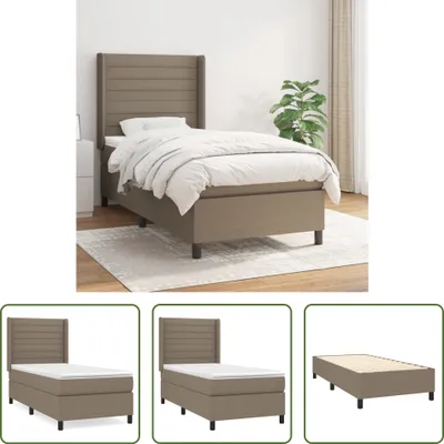 Produktbild von The Living Store Boxspringbett mit Matratze Taupe 90x190 cm Stoff