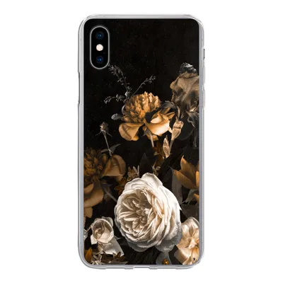 Produktbild von MuchoWow® Handyhülle Schutzhülle Hülle für iPhone Xs Rose - Gold - Blumenstrauß Silikon Softcase Handy Hülle - Handytasche