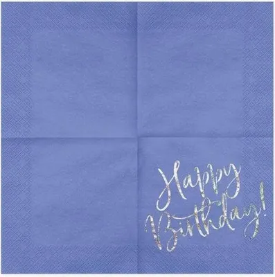 Image de Serviettes Happy Birthday 33x33cm 20 pcs bleu