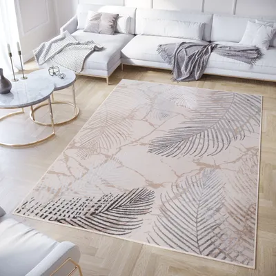Obrázek produktu pro Tapiso Koberec Crystal Modern Grey Gold Cream Obývací pokoj 80 x 150 cm