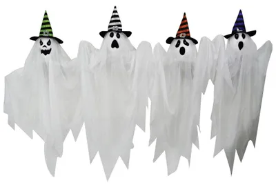Produktbild von Kinderfreundlicher Halloween Geist mit Hexenhut 70cm