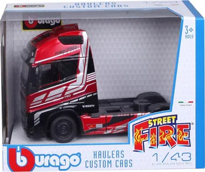 Produktbild von Bburago 1/43 Street Fire – LKW-Kabine Volvo FH16 Globetrotter 750 XXL – Rot Metall