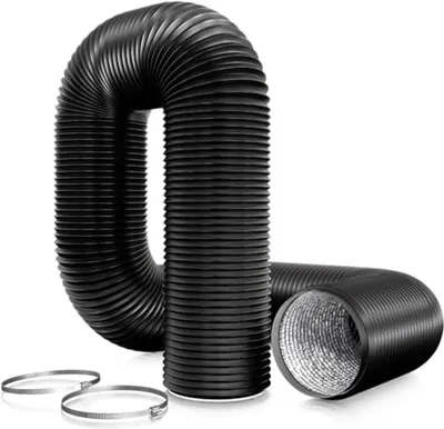 Produktbild von PromoHome® Luftschlauch 125 mm - 3 Meter PVC Abluftschlauch mit 2 Edelstahl-Schlauchschellen für mobile Klimaanlage, Wäschetrockner