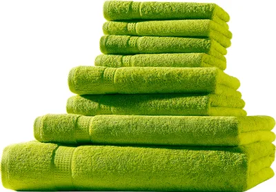 Produktbild von XL-Set 8tlg Frotteetücher Elegance 100% Baumwolle 500 gsm Gästetücher Handtücher Duschtücher Badetücher apfelgrün