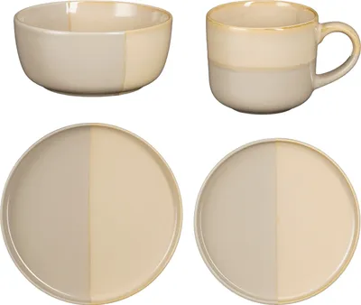 Obrázek produktu pro Mica Decorations Ozzu Sada nádobí pro 4 osoby - kamenina - šedá