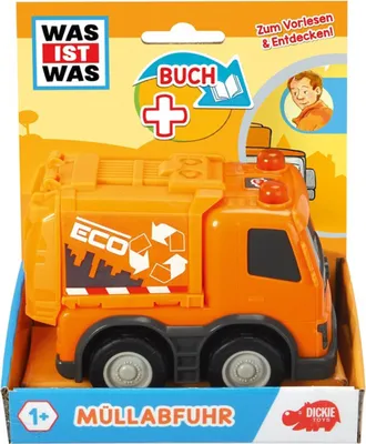 Produktbild von WAS IST WAS Dickie Toys Müllabfuhr. Set (Fahrzeug + Buch)