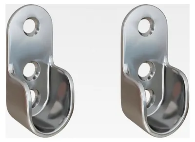 Produktbild von Kleiderstangenhalter verchromt, 1 Paar, für ovale Schrankstangen