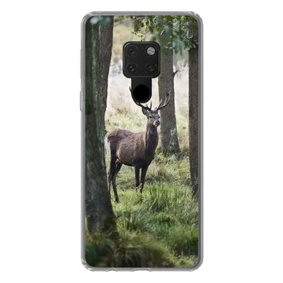 Produktbild von MuchoWow® Handyhülle Schutzhülle Hülle für Huawei P40 Lite Hirsche - Bäume - Gras Silikon Softcase Handy Hülle - Handy