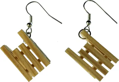 Produktbild von Schlitten Ohrringe Miniblings Hänger Winter Holzschlitten Mini Schlitten Holz