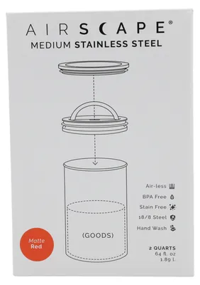 Produktbild von Airscape® Edelstahl-Aromabehälter mittel, signalrot matt