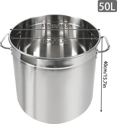 Produktbild von Suppentopf - Kochtopf - 50 L Großes Fassungsvermögen - Schnelle Erwärmung - Für Haushalt & Gastronomie - Weiß
