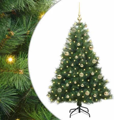 Zdjęcie produktu dla vidaXL Sztuczna choinka ze 150 diodami LED zielona 120 cm PE i PVC