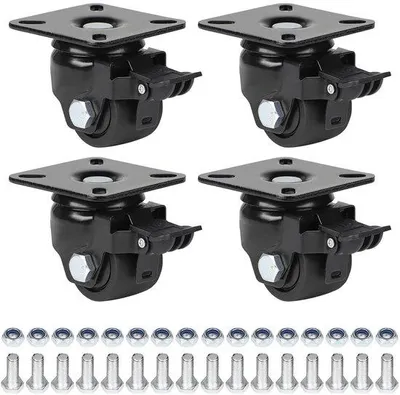 Image de Roues robustes en nylon de 50 mm avec frein, lot de 4, capacité de charge de 900 kg, étroites