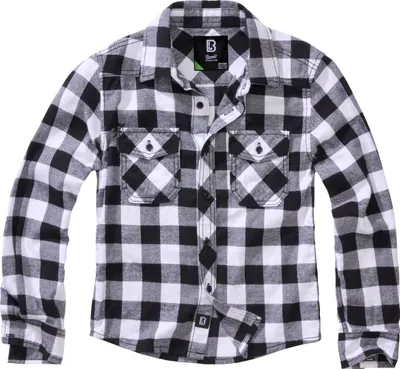 Produktbild von Brandit Kids Check Shirt Long Sleeve, Farbe: White/Black, Größe: M 134