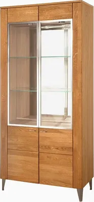 Immagine prodotto di Vetrina in vetro Latina 90x42x200cm rovere miele parzialmente massiccio 2 ante