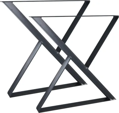 Obrázok produktu pre 2s nohy stola rám stola podnože stola oceľ 70x72 cm priemyselný dizajn (číry lak)