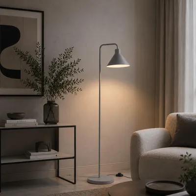 Produktbild von Opviq, Hochwertige Stehlampe (E27, max. 40W) Grau, Skandinavisch, 100% Metall