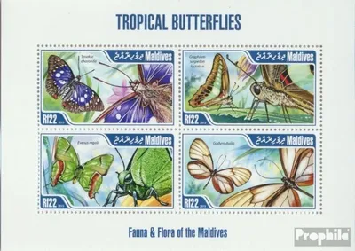 Produktbild von Briefmarken Malediven 2013 Mi 4898-4901 Kleinbogen (kompl. Ausg.) postfrisch Schmetterlinge