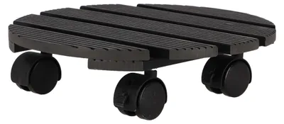 Produktbild von Pflanzenroller WPC rund für Balkon Terrasse Garten wetterfest mobil Ø 28 cm