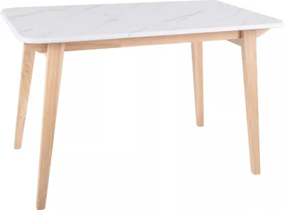 Produktbild von Esstisch 120x75 SURAJ - Marmor / Eiche
