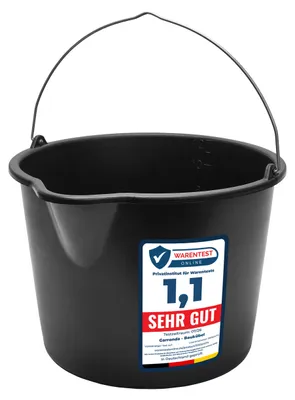 Image de Seau de chantier Garronda 5 Pack 12 L avec bec verseur - Seau à mortier robuste en plastique recyclé avec anse métallique, seau à plâtre solide et seau de maçon pour le chantier, le jardin et la maison GD-0168