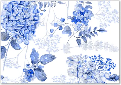 Produktbild von Tulup® Glas-Bild - 100 x 70 - Wandbild aus Glas - Wandkunst - Wandbild hinter gehärtetem Sicherheitsglas - Blumen & Pflanzen - Blumenmuster - Blau