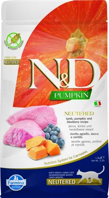 Zdjęcie produktu dla Farmina N&D Cat Pumpkin Lamb & Blueberry Neutered 1,5kg Sucha Karma z Jagnięciną Dla Kotów Kastrowanych