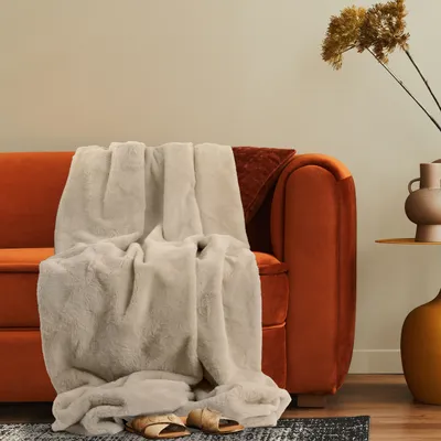 Produktbild von Deko Wohnzimmer Decke Kuscheldecke Tagesdecke Sofadecke Waschbar Weich Soft 200x240cm Beige