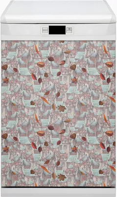 Produktbild von Abwaschbar 45x80 cm Geschirrspüle Magnetmatte Küche Dekorative  - Herbststadt