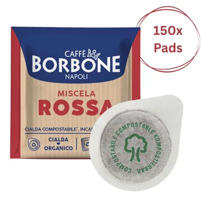 Produktbild von Caffè Borbone Kaffee Kompostierbare Pods, Recyclebare Verpackung, Rote Mischung - 150 stück - Kompatibel mit ESE System Papier Pads 44 mm