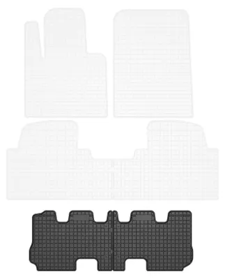 Produktbild von Gummi-Fußmatten Vorne für Hyundai Santa Fe III 2012-2018 (SUV) – 2-tlg, Schwarz, passgenau