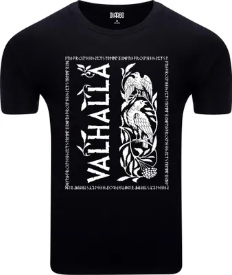 Obrázek produktu pro Diarbo pánské tričko s vikingským potiskem Walhalla Kräht černé velikost XXXL