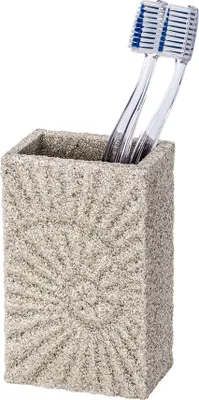 Produktbild von WENKO Zahnputz Becher Fossil Zahnpasta Zahnbürsten Halter Zähne putzen Bad WC