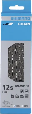 Produktbild von SHIMANO CN-M8100 Deore XT Schaltungskette, 116 Glieder, 12-fach, Quick-Link, silber
