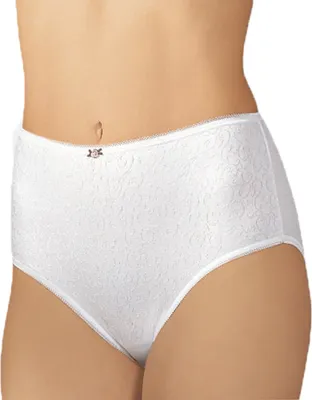 Produktbild von 5 Stück Taillenslip Britta SPEIDEL mit Zierröschen Damen Schlüpfer Slip Unterhose – Größe 44 weiß