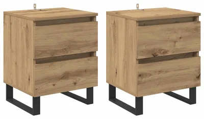 Produktbild von Nachttisch 2 pcs Artisan-Eiche 40 x 35 x 50 cm Holzwerkstoff