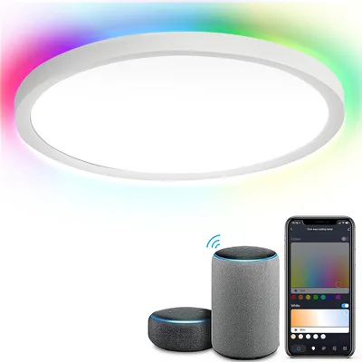 Produktbild von Smart LED Deckenleuchte 24W für Küche dimmbar - Ultraslim, Flurlampe, Badezimmer RGB
