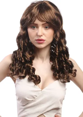 Produktbild von WIG ME UP Perücke Korkenzieher-Locken Braun XR-007-P6