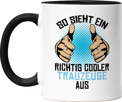 Produktbild von So Sieht Ein Cooler Trauzeuge Aus Tasse Schwarz Trauzeuge Hochzeit JGA Standesamt Geschenk