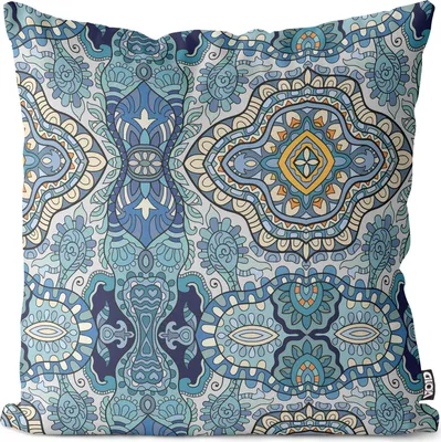 Produktbild von VOID Orientalisch Muster Blau Orient Kissenbezug Kissenhülle sofa couch wohnzimmer dekoration wasserfest Outdoor Garten Kissen bezug deko