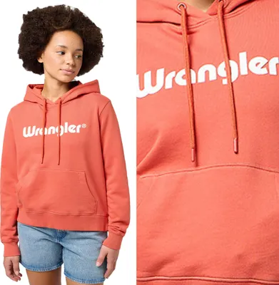 Produktbild von WRANGLER Damen, Sweatshirt REGULAR HOODIE, L, Orange, kapuzenpullover, , hoodie