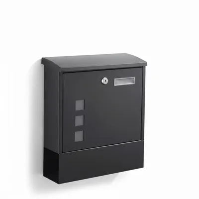 Produktbild von Briefkasten Anthrazit mit Zeitungsfach Wandbriefkasten aus verzinktem Stahl Wetterfest Postkasten Hausbriefkasten mit Zeitungsrolle 33x30,5x10 cm