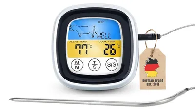 Zdjęcie produktu dla Cyfrowy termometr do grilla z timerem i czytelnym wyświetlaczem LCD