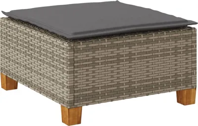 Obrázek produktu pro vidaXL Zahradní stolička s polštářem šedá 63,5x56x32 cm Poly ratan
