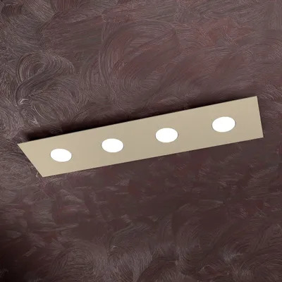 Produktbild von Toplight Area rechteckige Deckenleuchte mit 4 Lichtern und GX53-Fassung, sandfarbene Struktur, modernes Design 80x20x3cm