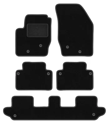 Produktbild von Velours-Fußmatten für Volvo XC90 I 2002-2014 (Suv 7 os.) – 4-tlg, Schwarz, passgenau – Wielganizator LUX