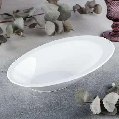 Image de Plat Wilmax 33,5 x 23 cm en porcelaine, blanc WL-992814/A